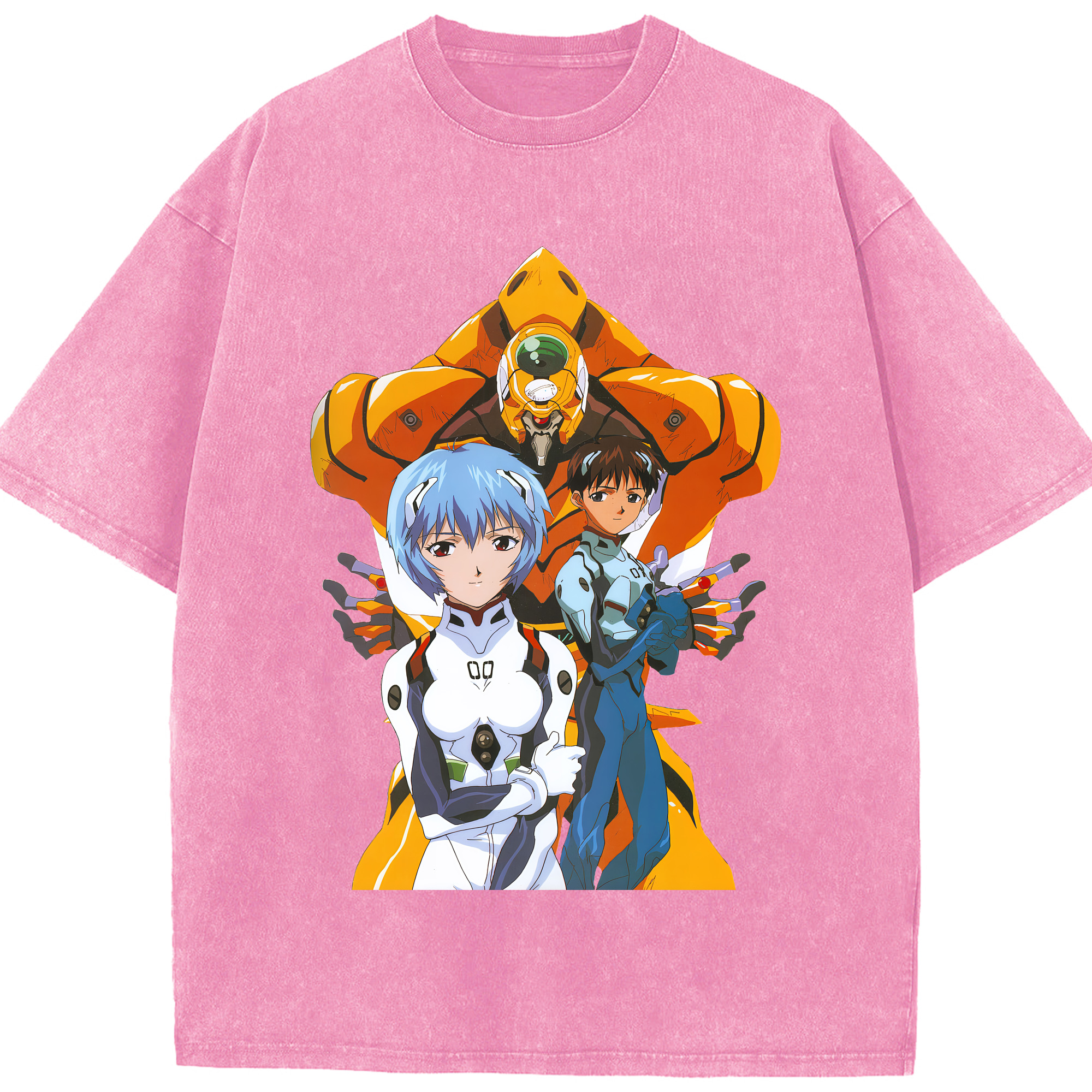 （画像用） EVA 新世紀エヴァンゲリオン 綿100% ヴィンテージ風 半袖Tシャツ（フロントプリント）